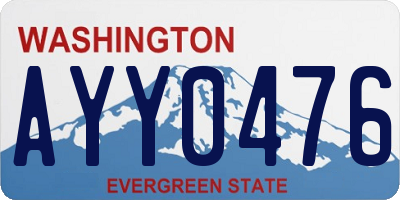 WA license plate AYY0476