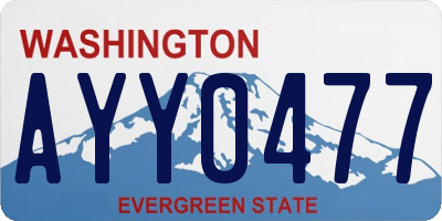 WA license plate AYY0477