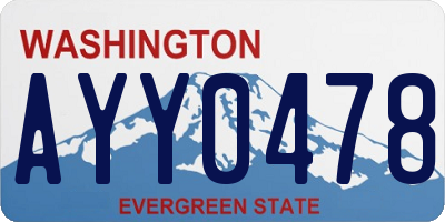 WA license plate AYY0478