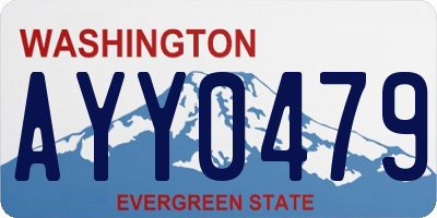 WA license plate AYY0479