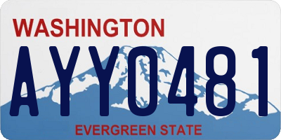 WA license plate AYY0481