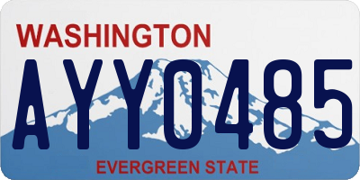 WA license plate AYY0485