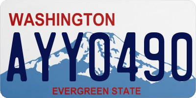 WA license plate AYY0490