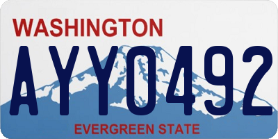 WA license plate AYY0492