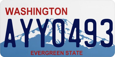 WA license plate AYY0493