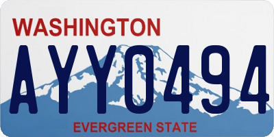 WA license plate AYY0494