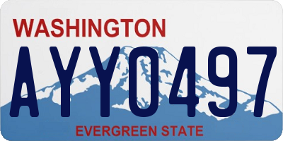 WA license plate AYY0497