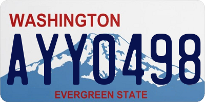 WA license plate AYY0498