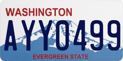 WA license plate AYY0499