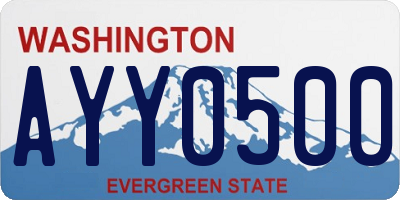 WA license plate AYY0500