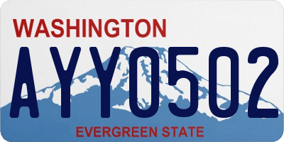 WA license plate AYY0502