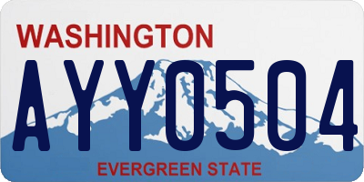 WA license plate AYY0504