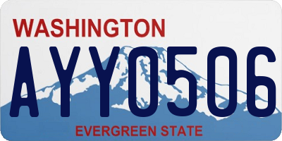 WA license plate AYY0506