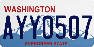 WA license plate AYY0507