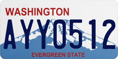 WA license plate AYY0512