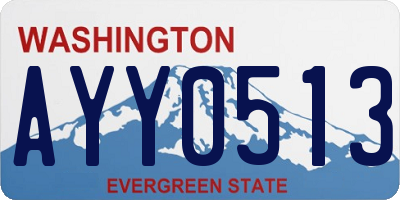 WA license plate AYY0513