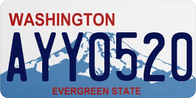 WA license plate AYY0520