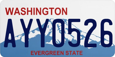 WA license plate AYY0526