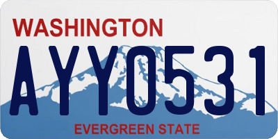 WA license plate AYY0531