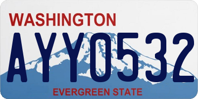 WA license plate AYY0532