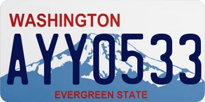 WA license plate AYY0533