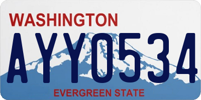 WA license plate AYY0534