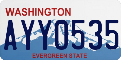 WA license plate AYY0535