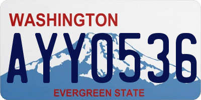 WA license plate AYY0536