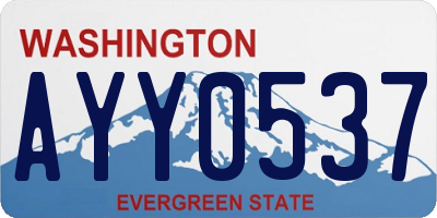 WA license plate AYY0537