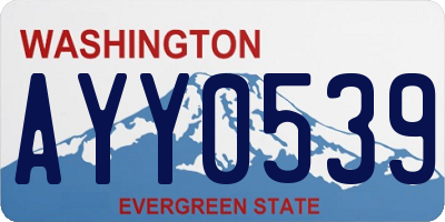 WA license plate AYY0539