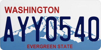 WA license plate AYY0540