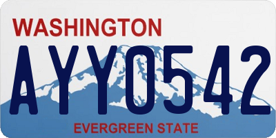 WA license plate AYY0542