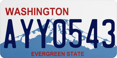 WA license plate AYY0543