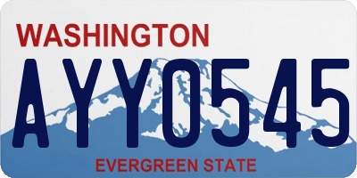 WA license plate AYY0545