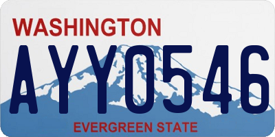 WA license plate AYY0546