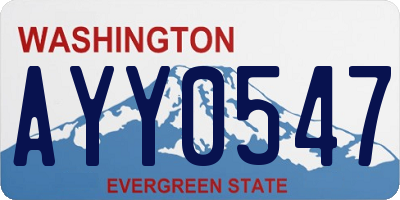 WA license plate AYY0547