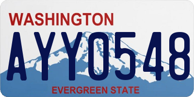 WA license plate AYY0548