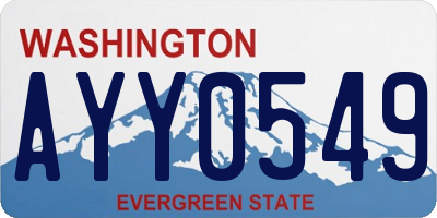 WA license plate AYY0549