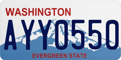 WA license plate AYY0550