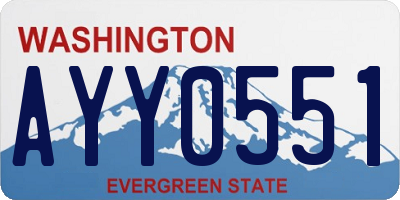 WA license plate AYY0551