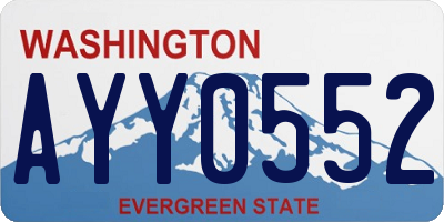 WA license plate AYY0552