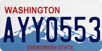 WA license plate AYY0553