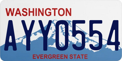 WA license plate AYY0554