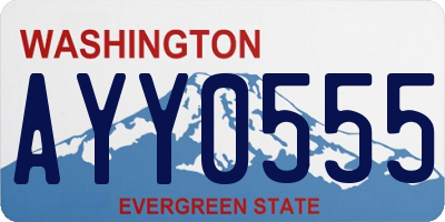 WA license plate AYY0555