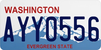 WA license plate AYY0556