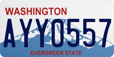 WA license plate AYY0557