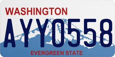 WA license plate AYY0558