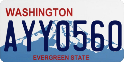 WA license plate AYY0560