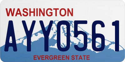 WA license plate AYY0561