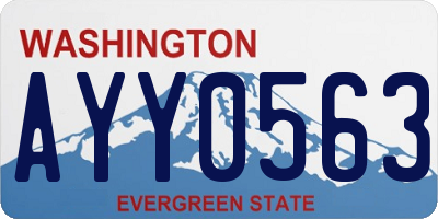 WA license plate AYY0563